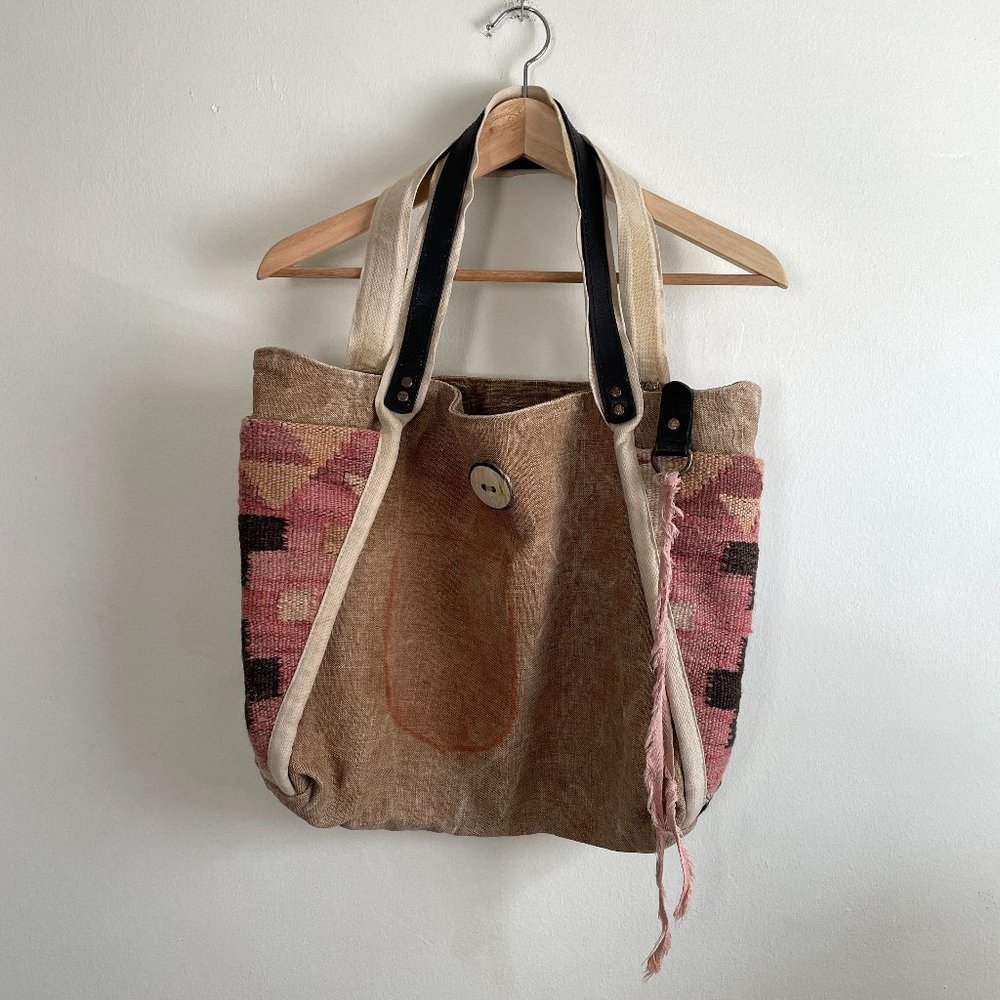 J Augur Design Vintage Tote Bag Handmade Authentic - Picture 2 of 5